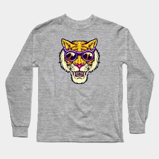 Cool Tiger with Summer Vibes Long Sleeve T-Shirt